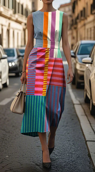 Eva – Geometric Midi Dress