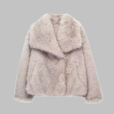 WEENA™ - Classy Long Sleeve Collared Fuzzy Coat