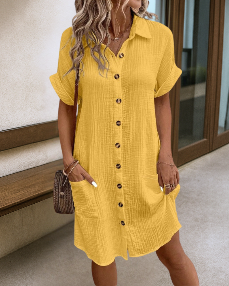 Mary™ – Relaxed Shirt Dress for Effortless Summer Comfort