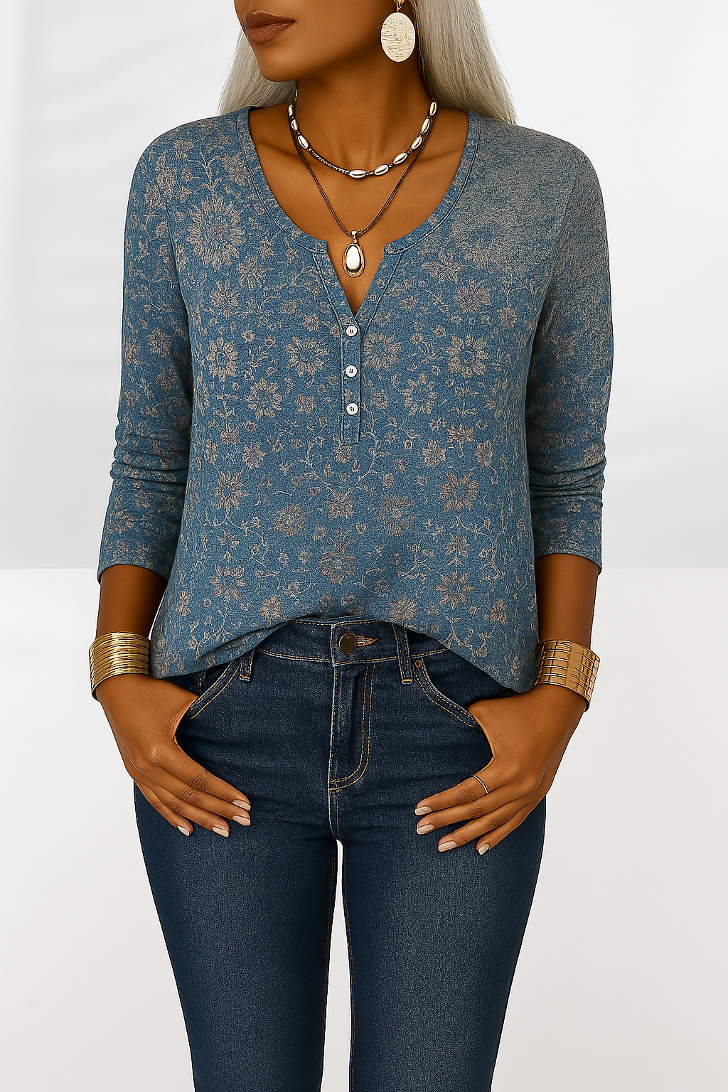 FLEXIA | LONG SLEEVED FLORAL BLOUSE