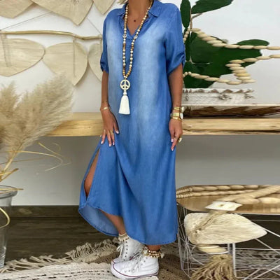 Allison™ – Relaxed V-Neck Summer Tunic Dress