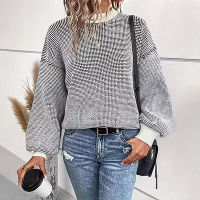 ESTELLA™ - Comfy Lantern Long Sleeve Round Neck Sweater