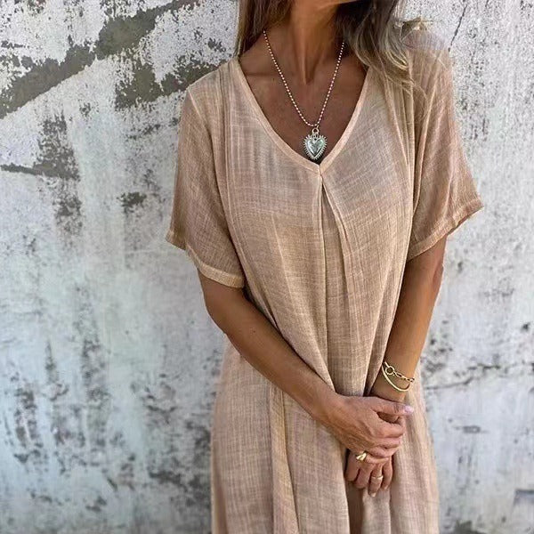 Emily™ – Loose-Fit V-Neck Summer Dress
