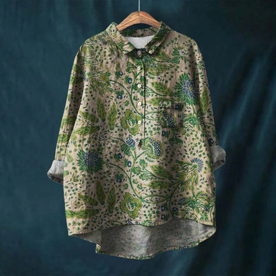 LIZETTE | PRINTED LINEN BLOUSE