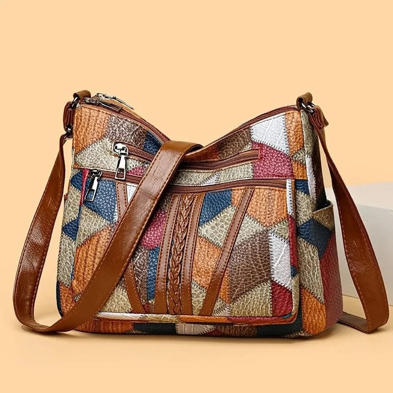 Solara™ - Leather Handbag with Mosaic Pattern