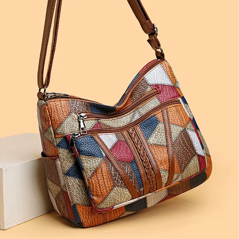 Solara™ - Leather Handbag with Mosaic Pattern