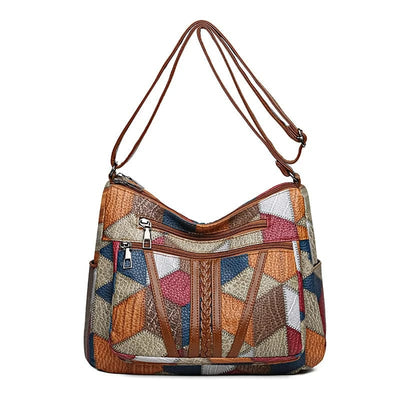 Solara™ - Leather Handbag with Mosaic Pattern