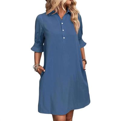 MARIE™ - Casual Button Down Shirt Dress