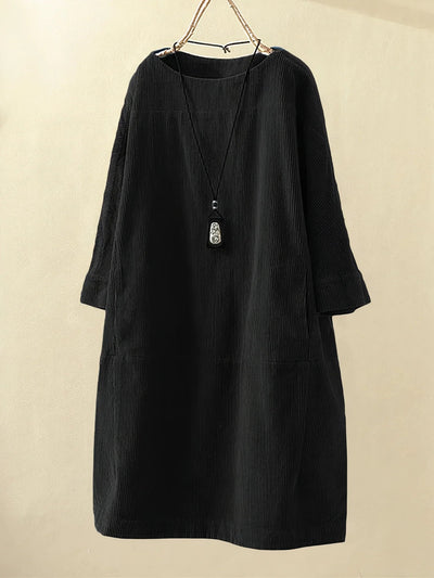 Zayla™ – Corduroy Tunic Dress for Effortless Everyday Elegance